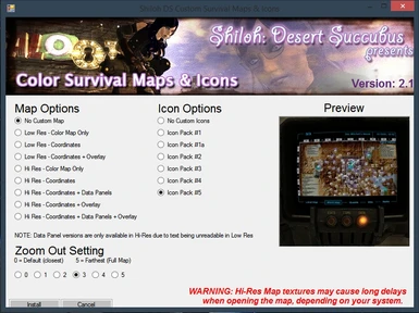 Colored Map and Icons Settins