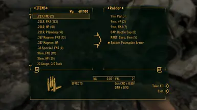 fallout new vegas how to favorite items