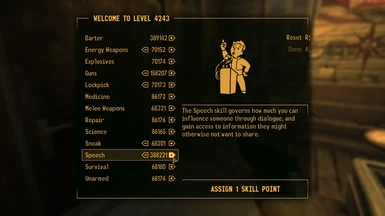 Limitless Stats At Fallout New Vegas Mods And Community