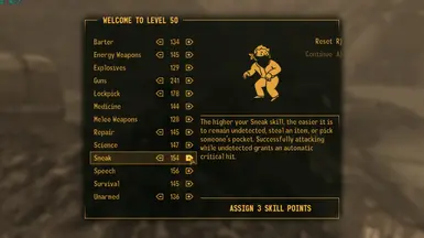 Skills and Special Stats Cheat for Fallout New Vegas 