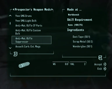 GRA optional file - Crafting recipes for all GRA weapon mods