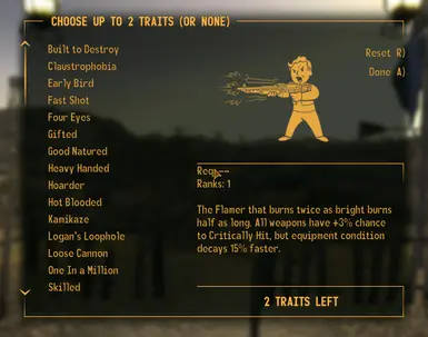 Improved Traits At Fallout New Vegas Mods And Community