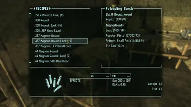 Better Junk Rounds Perk addon - Fallout: New Vegas - ModDB