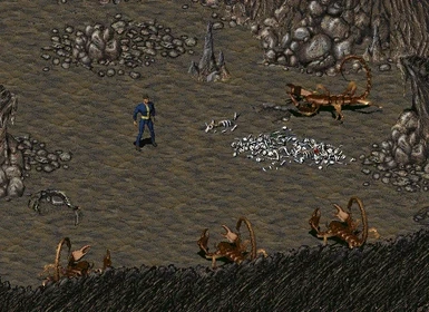 An Image From The FalloutWiki Entailing The Original Radscorpions