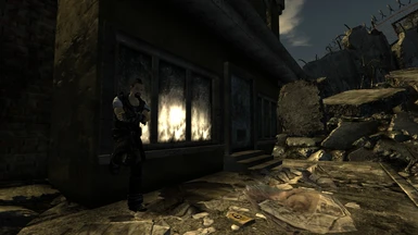 Undercover Foundation Agent guarding the Pennerial Paragon store in Freeside.