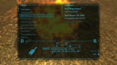 Purify Irradiated Beer like you can water. Works on both Crafting Kits and Campfires.