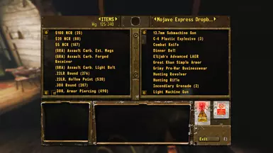 Trading menu
