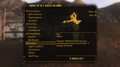 ST Traits and Perks at Fallout New Vegas - mods and community