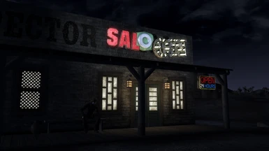 Saloon at night