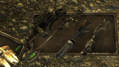 Rifles (Left to Right): Plasma Discharger, Plasma Sniper, Gauss Shotgun, Burst Atlas
