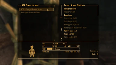 Salvaged power armor is better than nothing.