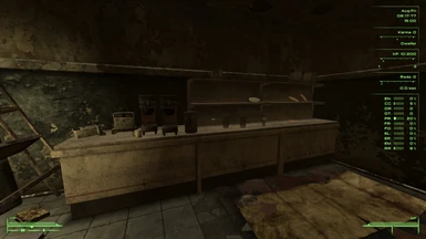 Display area in ruined store