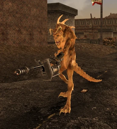 Deathclaw packing heat.