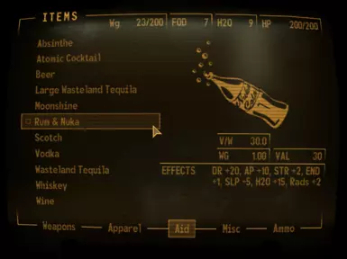 Rum and Nuka Whiskey Rose Bonus