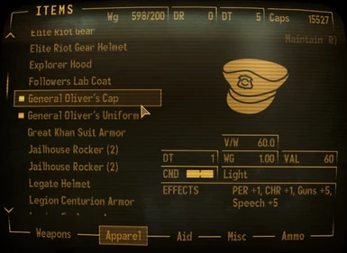 General Oliver's Cap Set Bonus