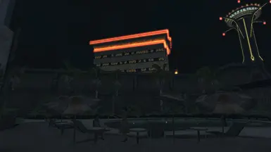 From Tops courtyard NOW, but at night