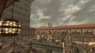 BEFORE, from Gom' courtyard. The Tops is really too far...