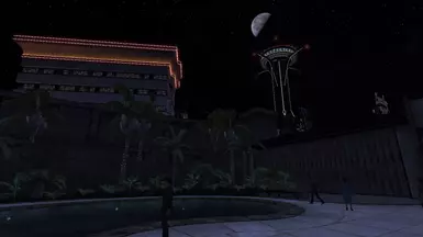Some visible signs from Strip, on the right