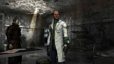 Chris Haversam with a Pip-Boy and Vault Lab Uniform
