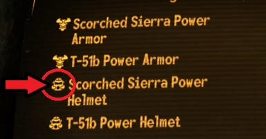 ySI - Sorting Ycons Fix for TOTNW Scorched Sierra Power Armor Helmet