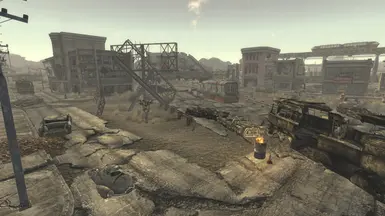 Buildings around the highway near Freeside’s East Gate