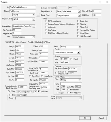 Project Neveada Rail Cannon Adjustments At Fallout New Vegas - Mods And 