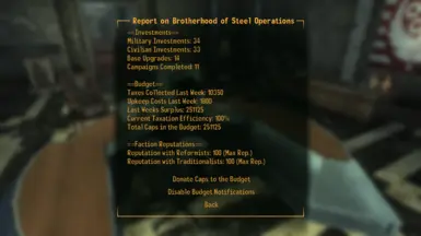 Rebuild the Capital - A Brotherhood of Steel Expansion Mod TTW Edition End Game Save Files