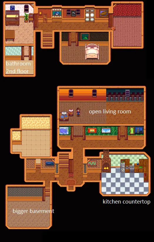 Redesigned Farmhouse Layout At Stardew Valley Nexus - Mods And Community