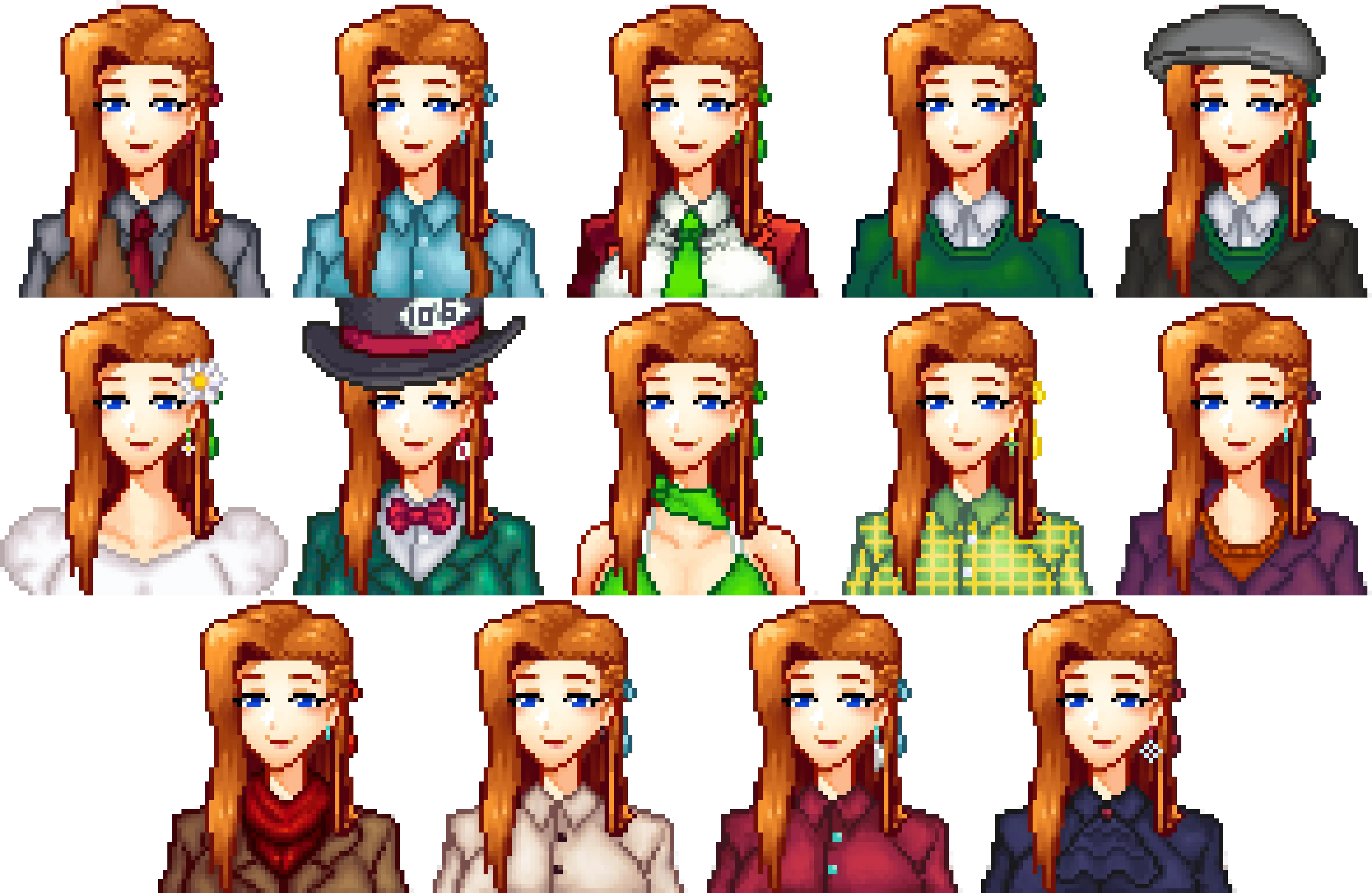 Seasonal Female Bachelor Portraits and Sprites at Stardew Valley Nexus ...