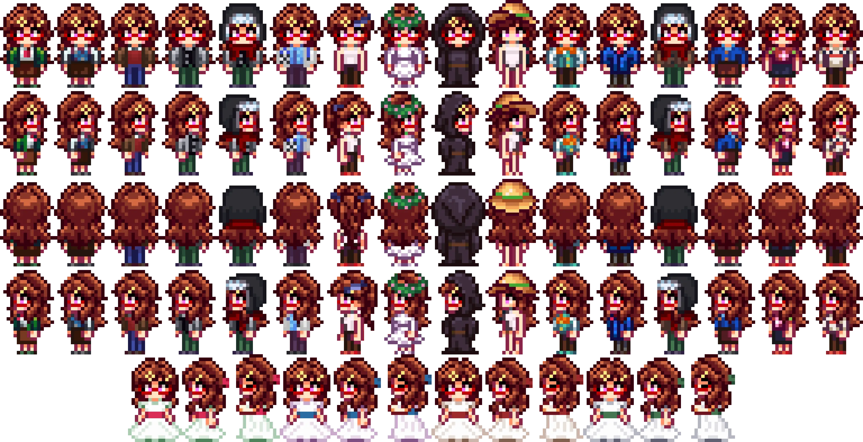 Seasonal Female Bachelor Portraits and Sprites at Stardew Valley Nexus ...