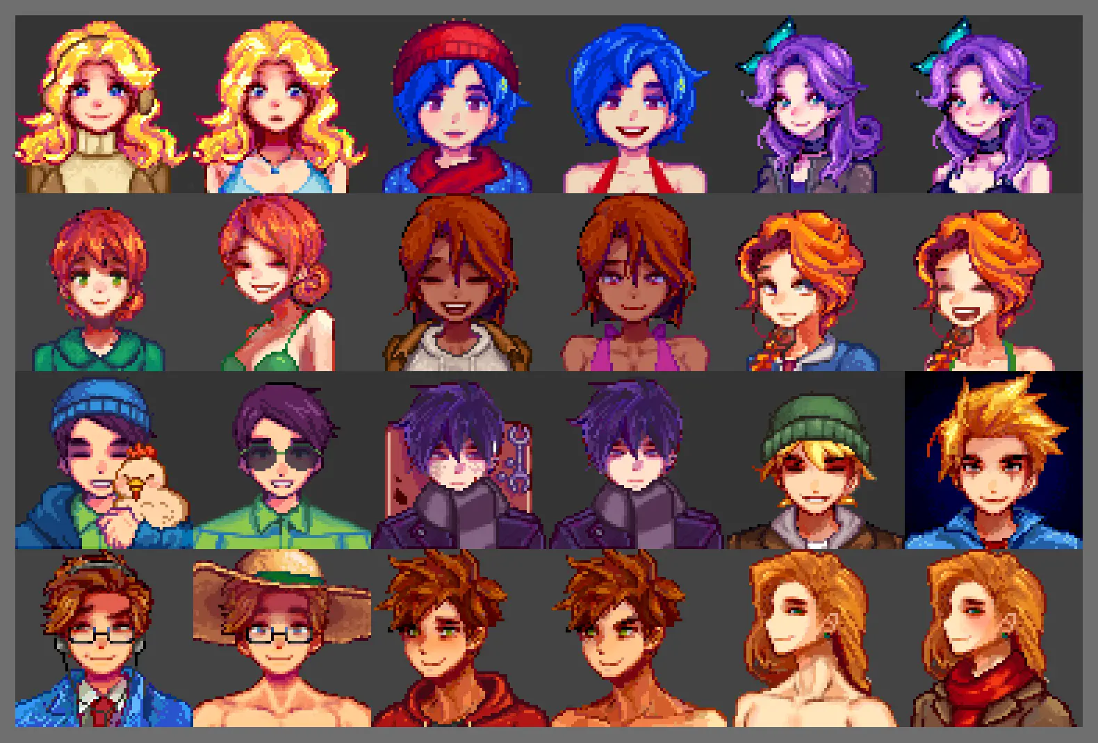 Kal's Marriage Candidates Portraits Remake at Stardew Valley Nexus ...