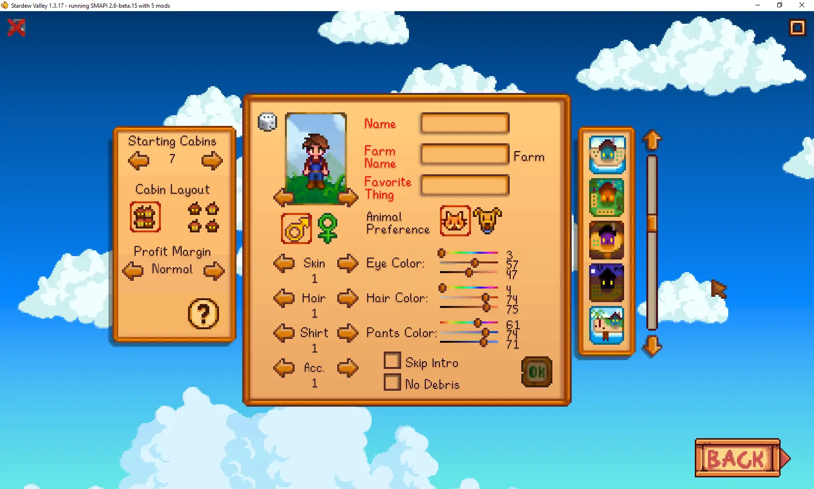 Stardew valley меню