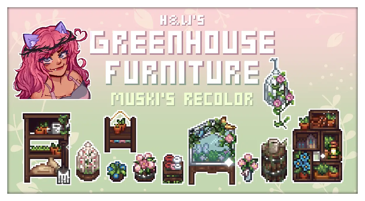 (AT) Muski's Recolor of HxW's Greenhouse Furniture at Stardew Valley ...