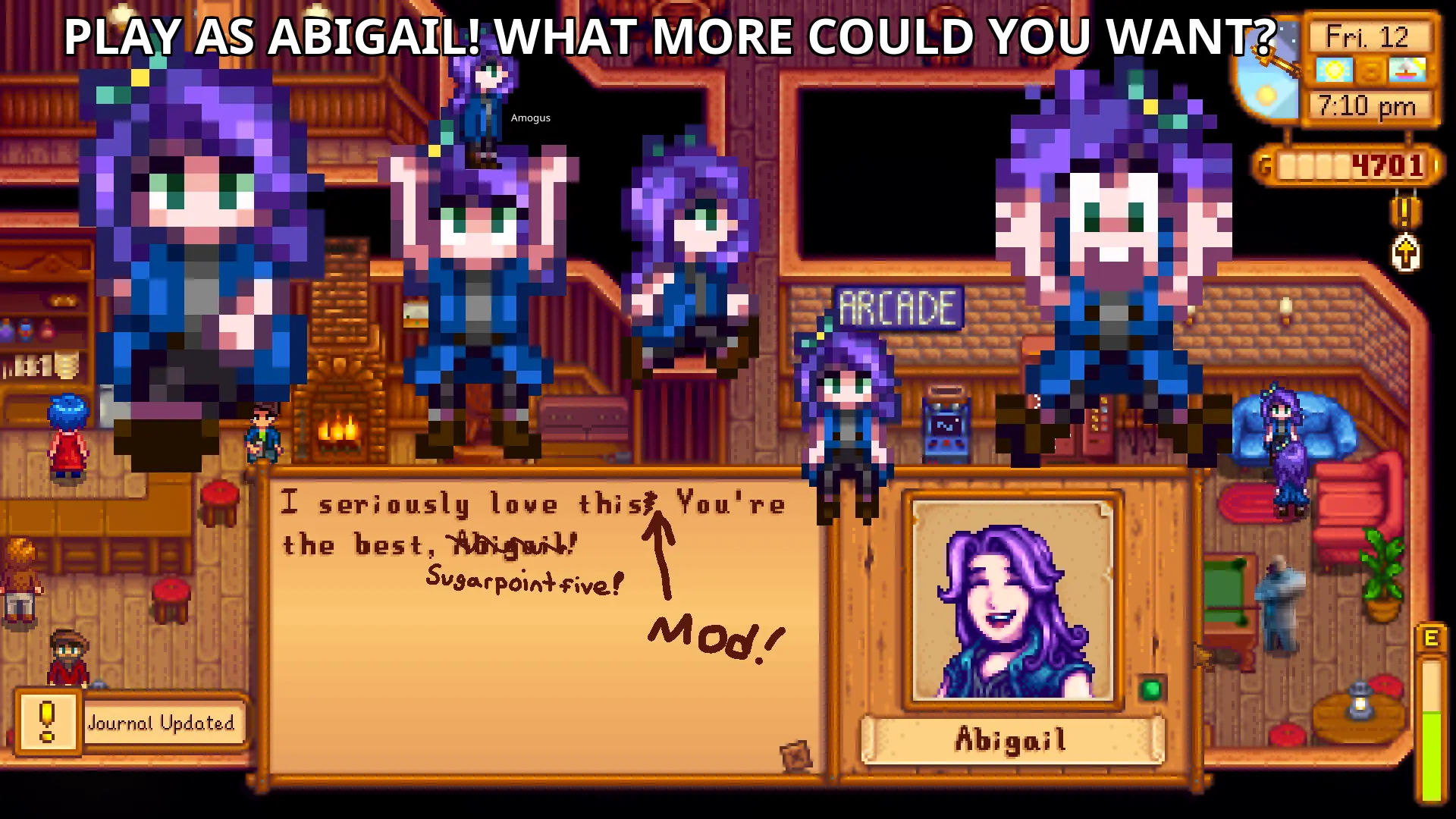 Playable Abigail at Stardew Valley Nexus