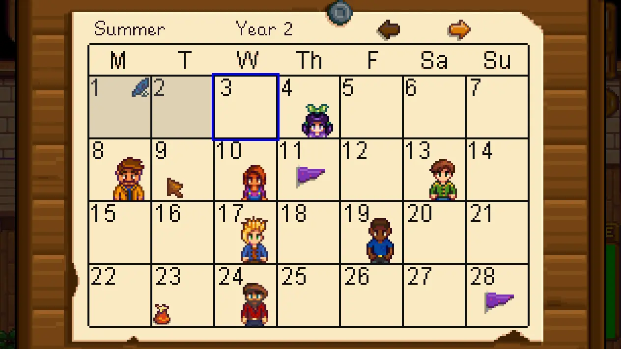 Stardew Valley Calender Customize and Print