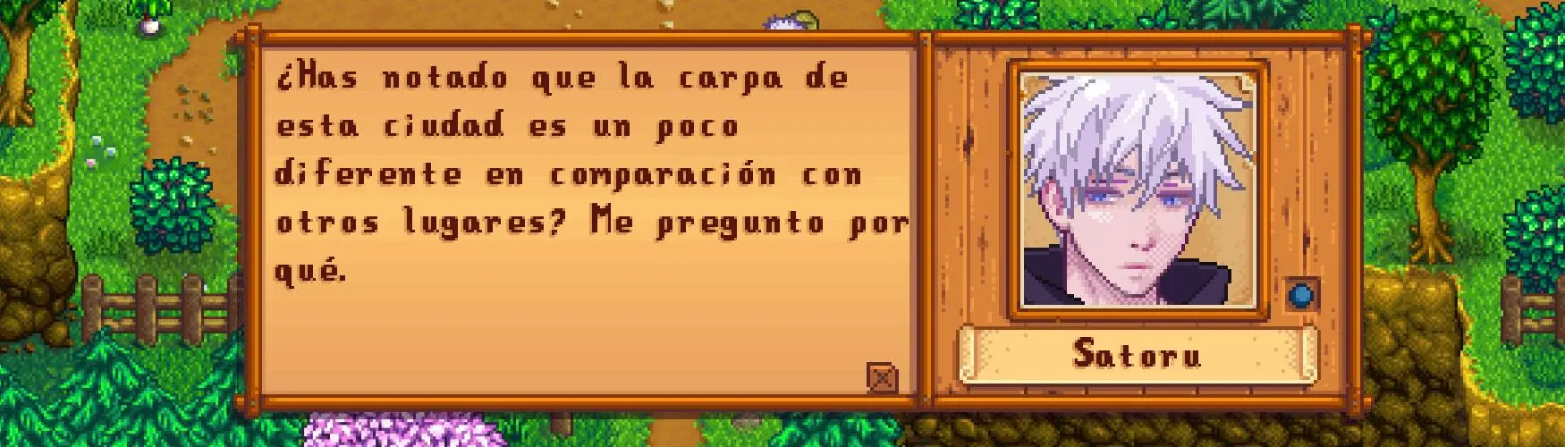 Satoru Gojo NPC - Spanish ver. - ACTUALIZADO 2.0.3 at Stardew Valley Nexus  - Mods and community