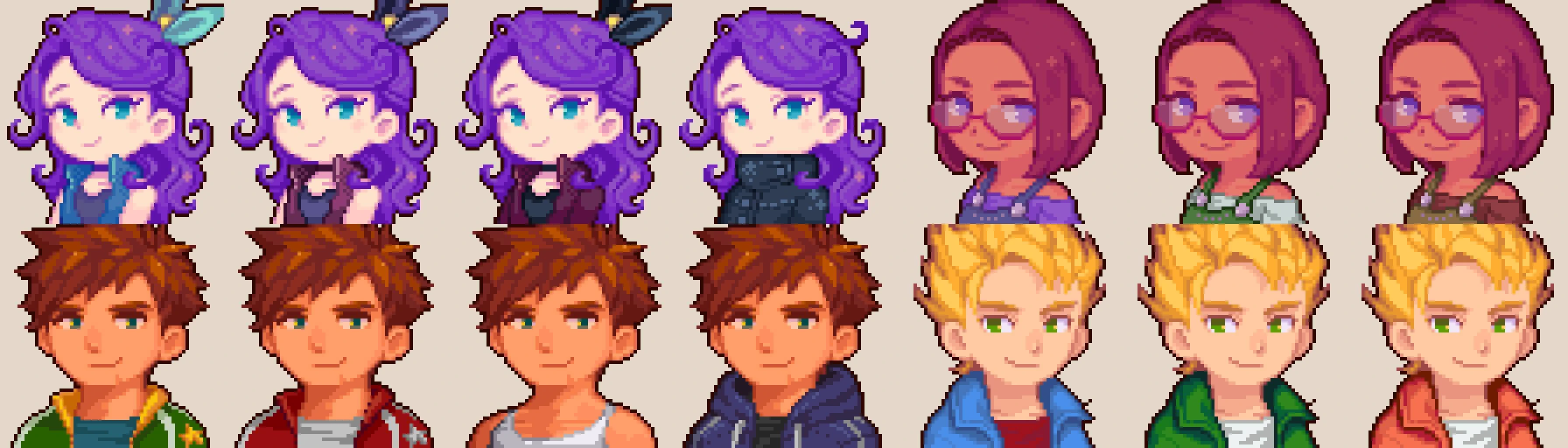 Nyapu's Portraits for Seasonal Outfits - Color Edit at Stardew Valley ...