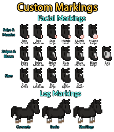 Custom facial and leg markings