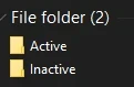Active = the folder the game will load. Inactive = archived the full catalogue of options