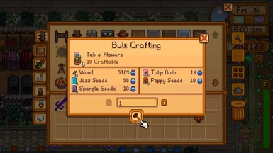 As of version 0.12.0, there is Bulk Crafting support! Make a lot of something at once.