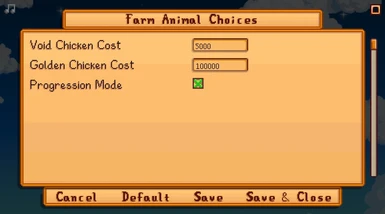 Farm Animal Choices + GenericModConfigMenu