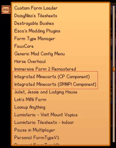 Settings in GMCM List