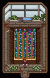 Tiny Greenhouse interior with Rustic Country Town Interiors recolour