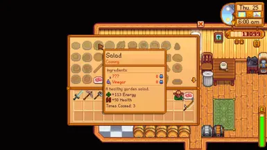 Salad now uses 2 forage items (described as ??? by game). Every item that has green 