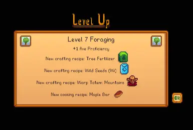 recipes unlocked with new level