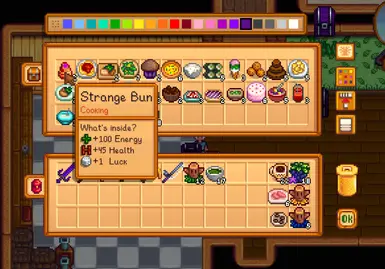 Chest with Plain Food (had no buffs). 12 recipes with expensive ingredients got buffs to justify the price of cooking.