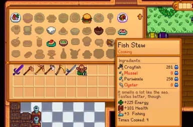 Great News for Crab Pot masters! Now you can cook Fish Stew for hefty fishing bonus without growing tomatoes. Fishing only challenge?