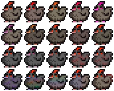 20 slightly different void chickens