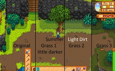 Summer Grass Original,  Grass 1, Grass 2,  Grass 3 Light Dirt