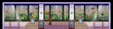 1.0.1 Animated - NIGHT - Conservatory S black Aqua(Rock) - DGA fish tank window add on - (Natural Aquarium Project - Fish Reskin)
